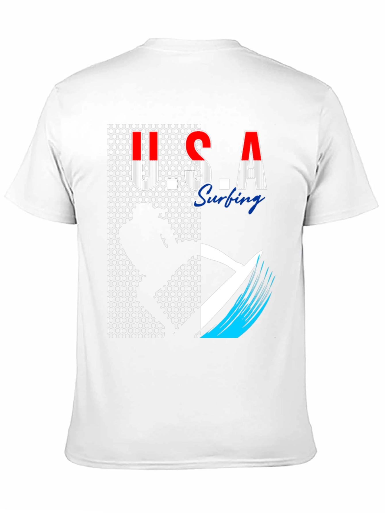 USA Surfing Graphic Tee - Stylish Black T-Shirt