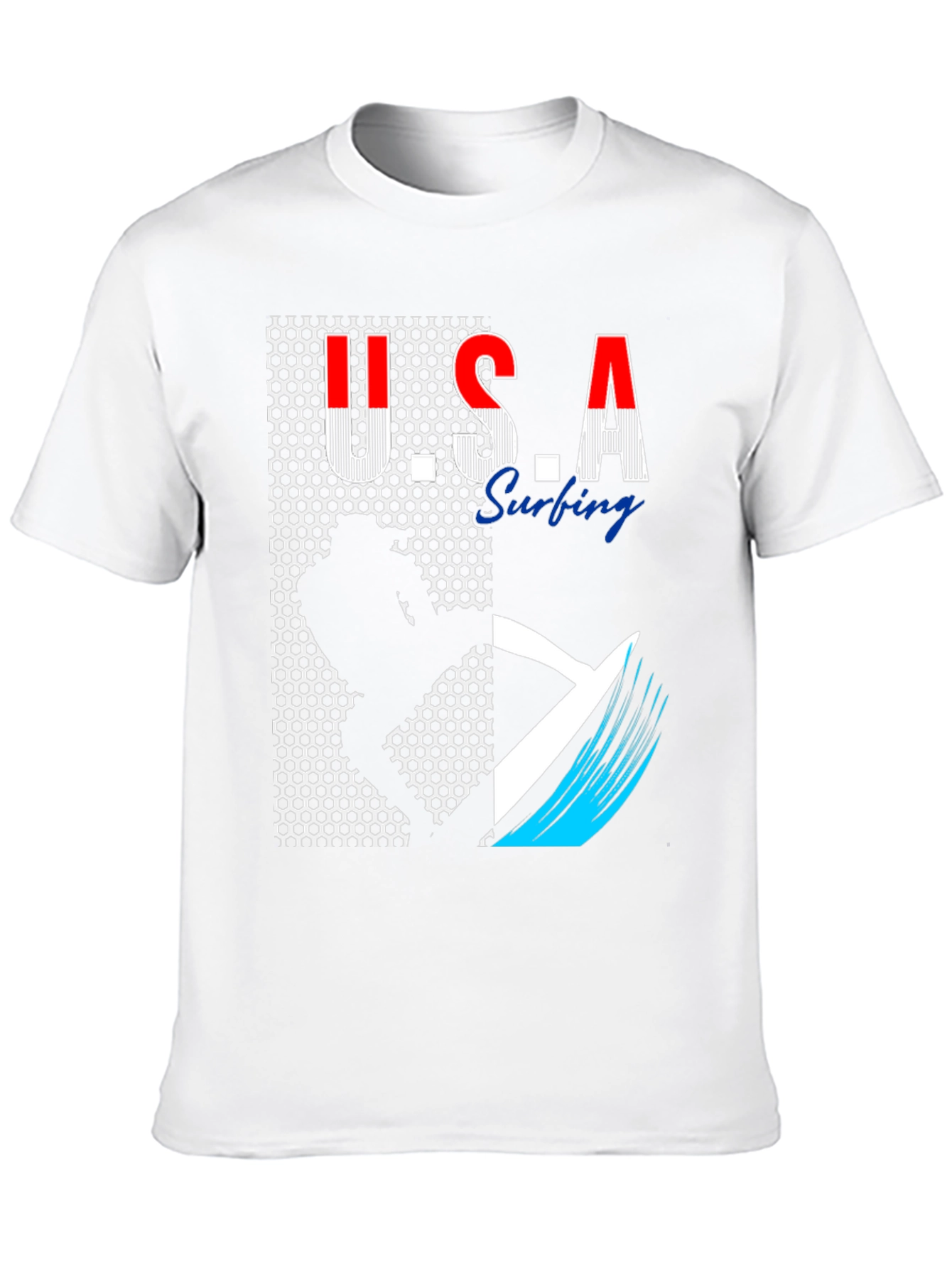 USA Surfing Graphic Tee - Stylish Black T-Shirt