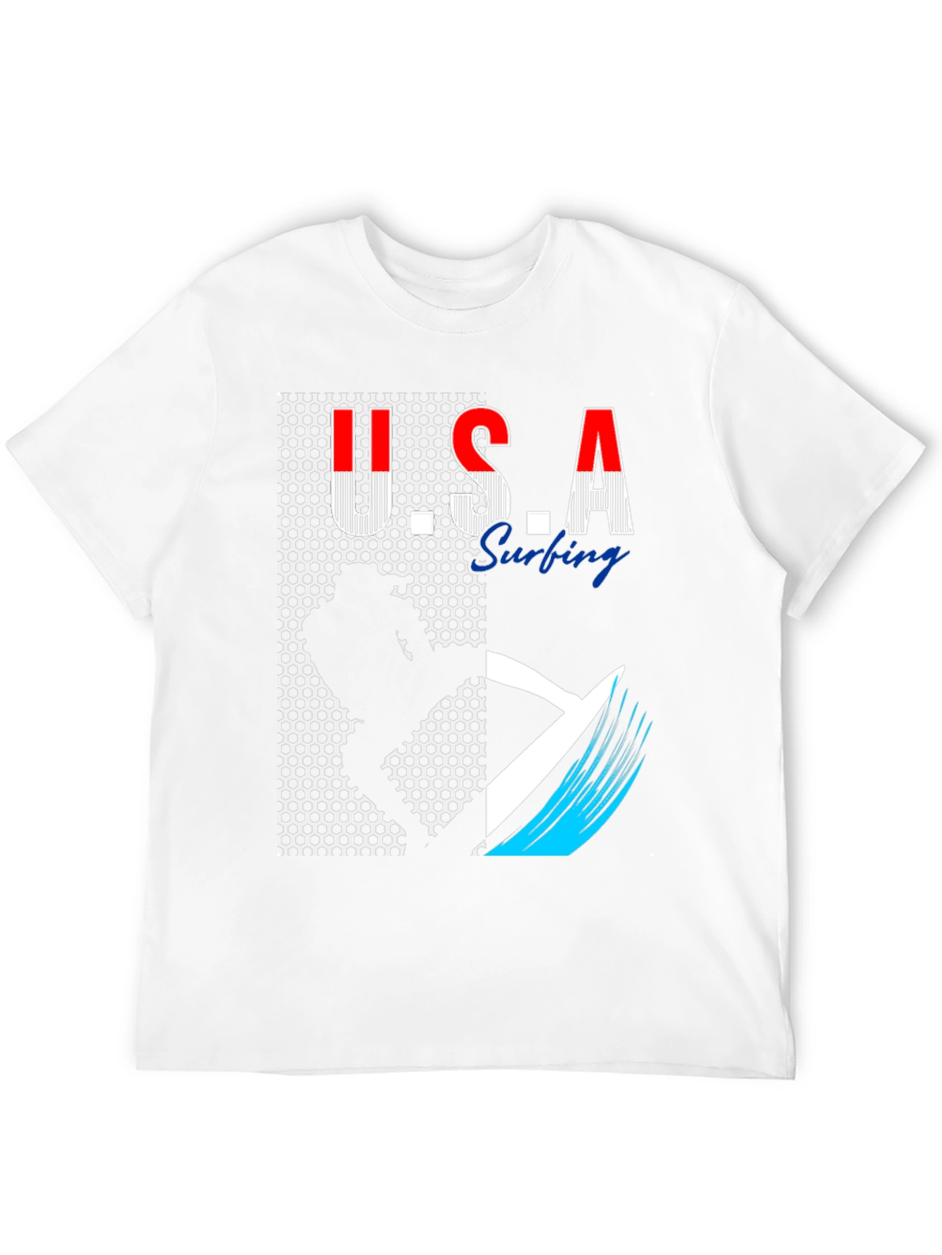 USA Surfing Graphic Tee - Stylish Black T-Shirt