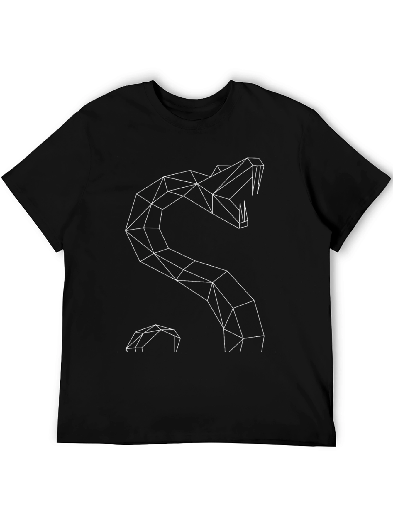 Geometric Snake Graphic Tee - Black T-Shirt