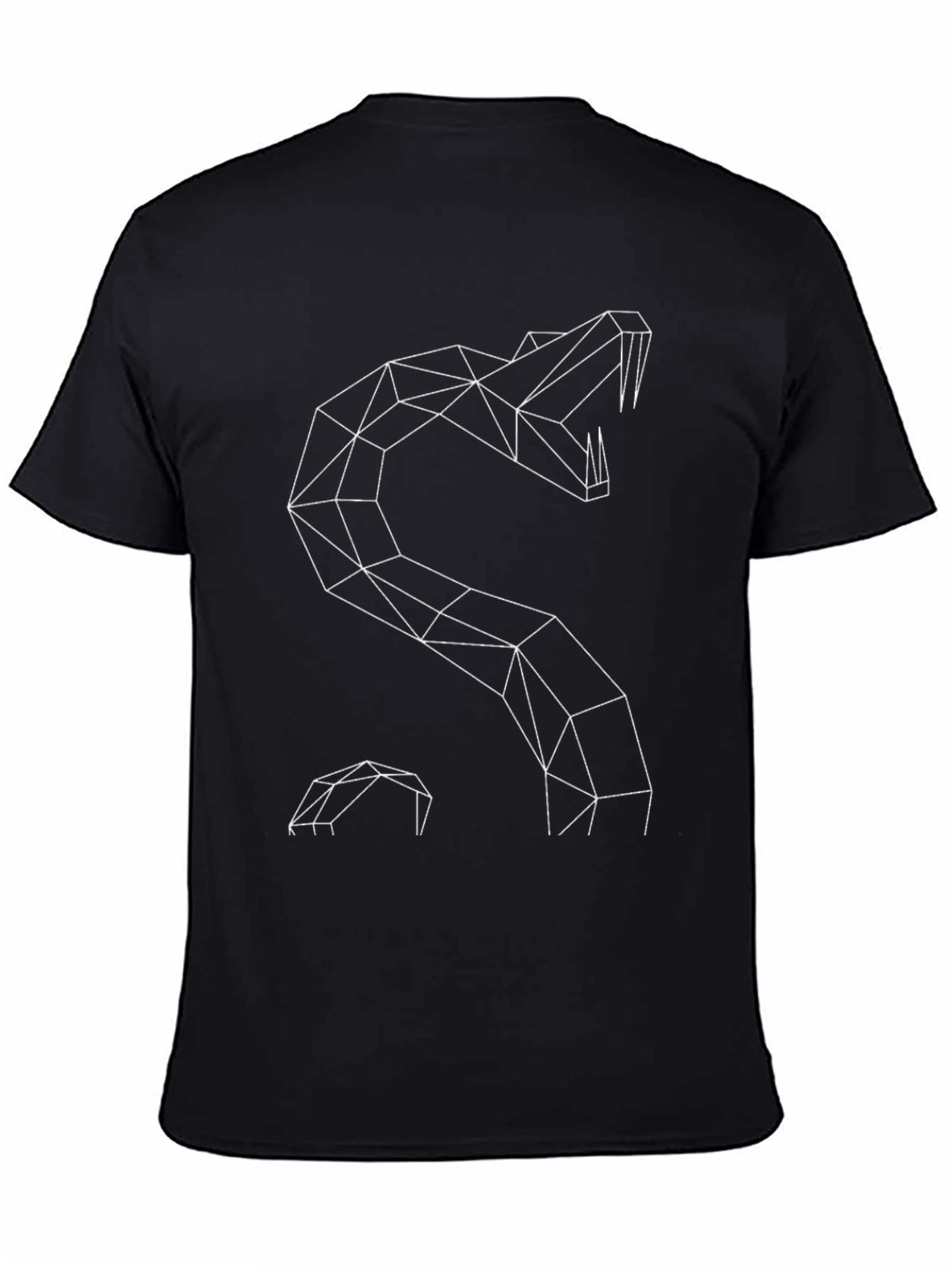 Geometric Snake Graphic Tee - Black T-Shirt