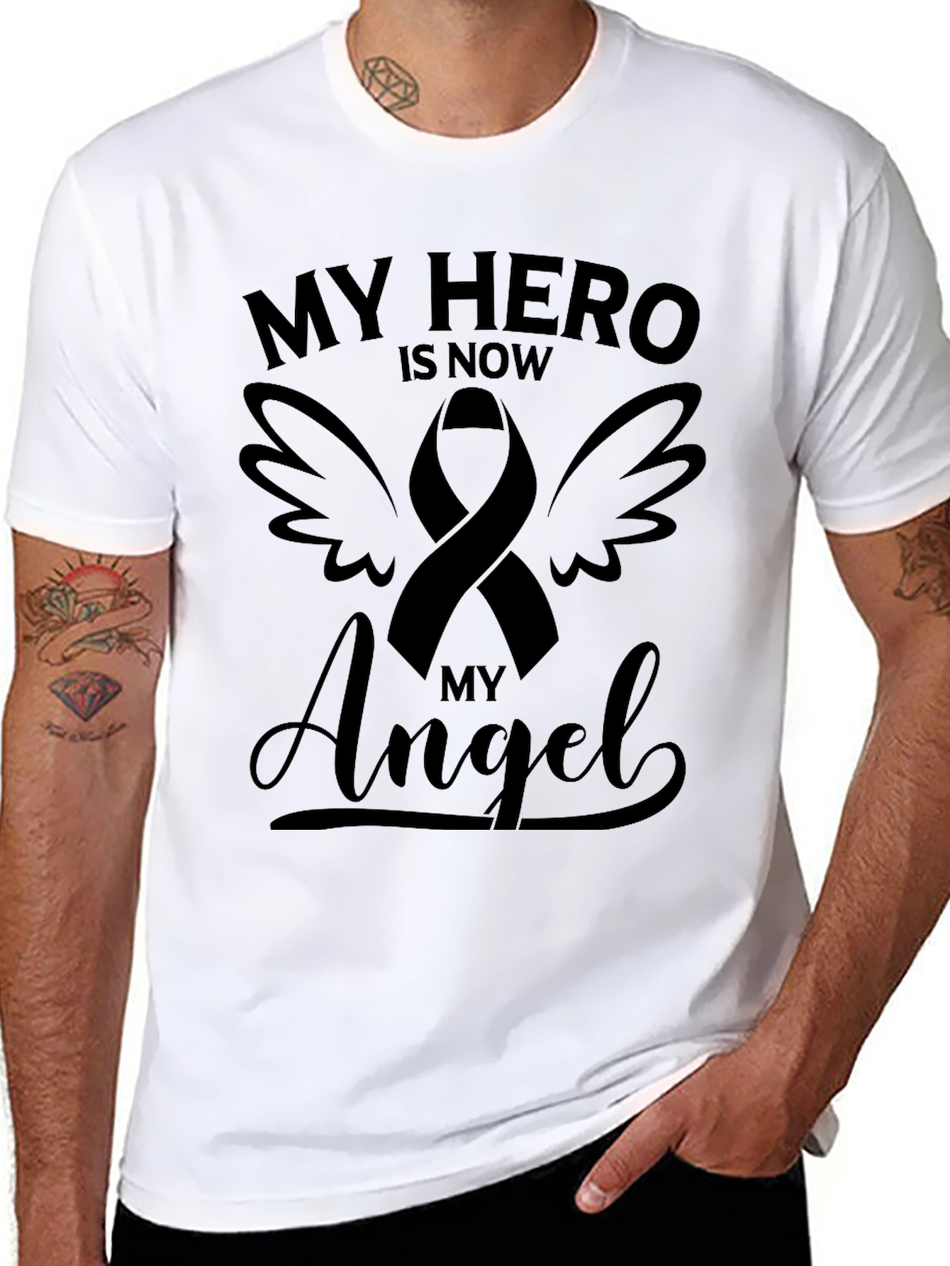 My Hero Is Now My Angel Memorial T-Shirt