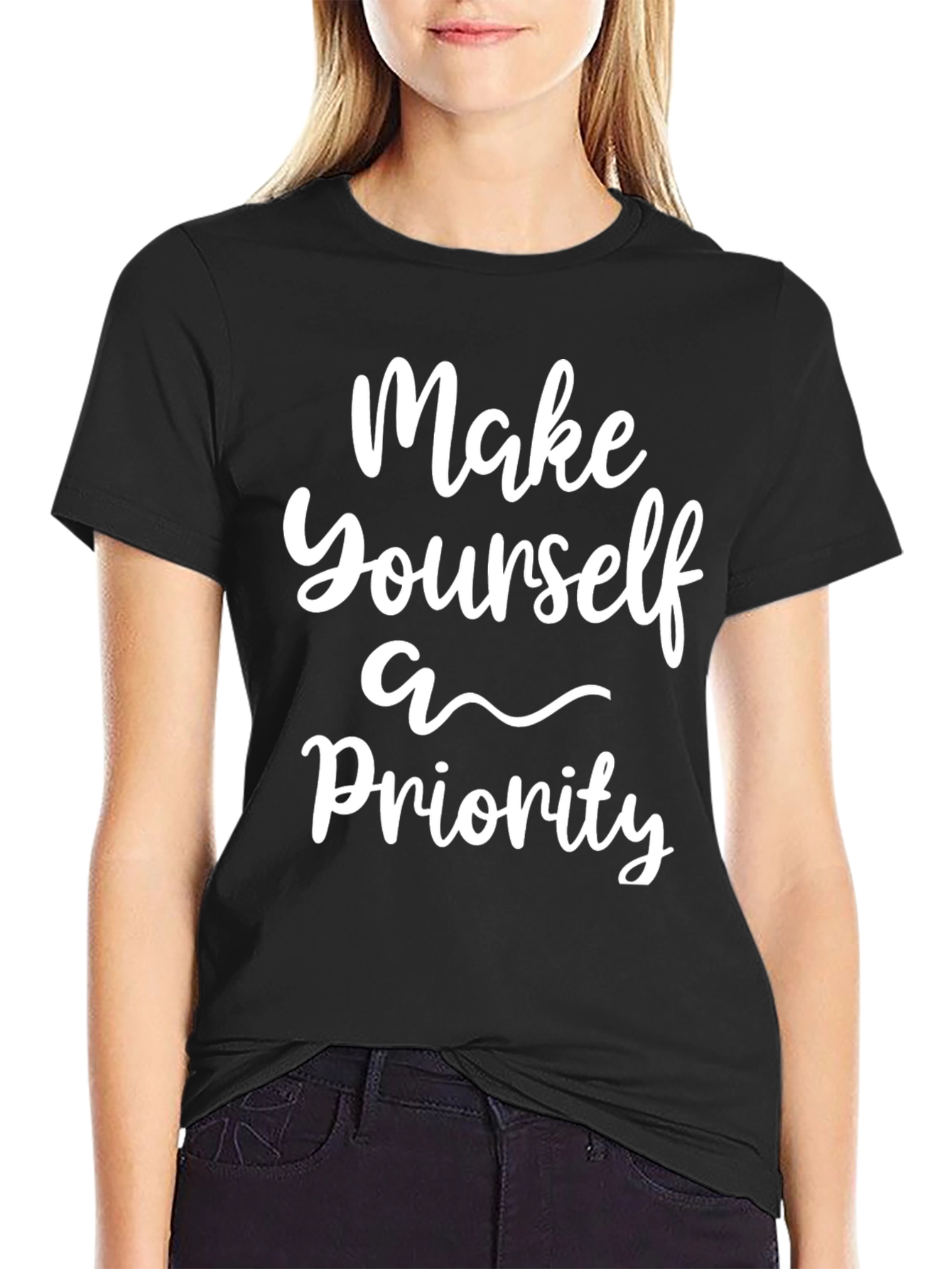 Make Yourself A Priority Graphic Tee - Black