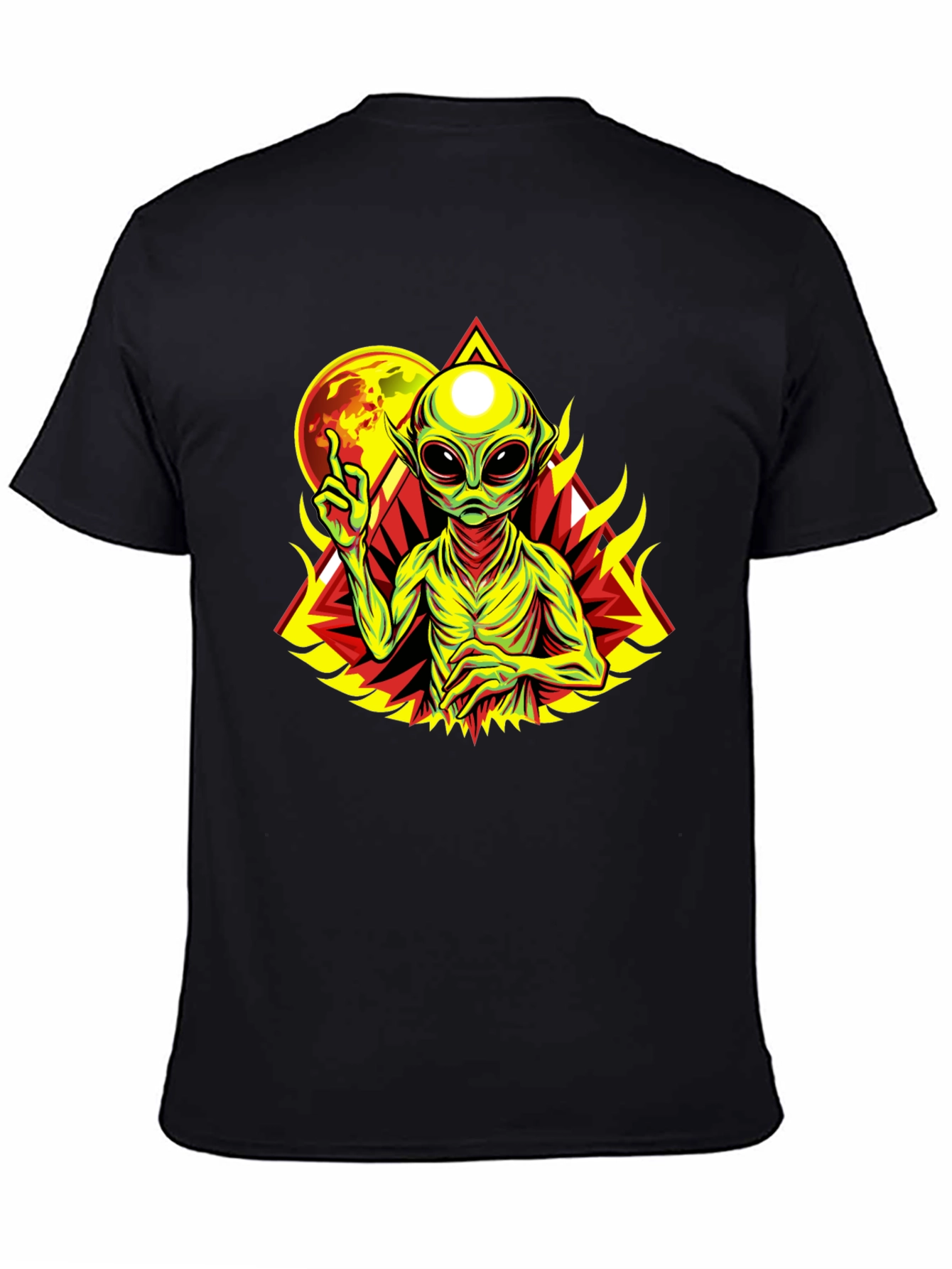 Alien Graphic Print Black T-Shirt