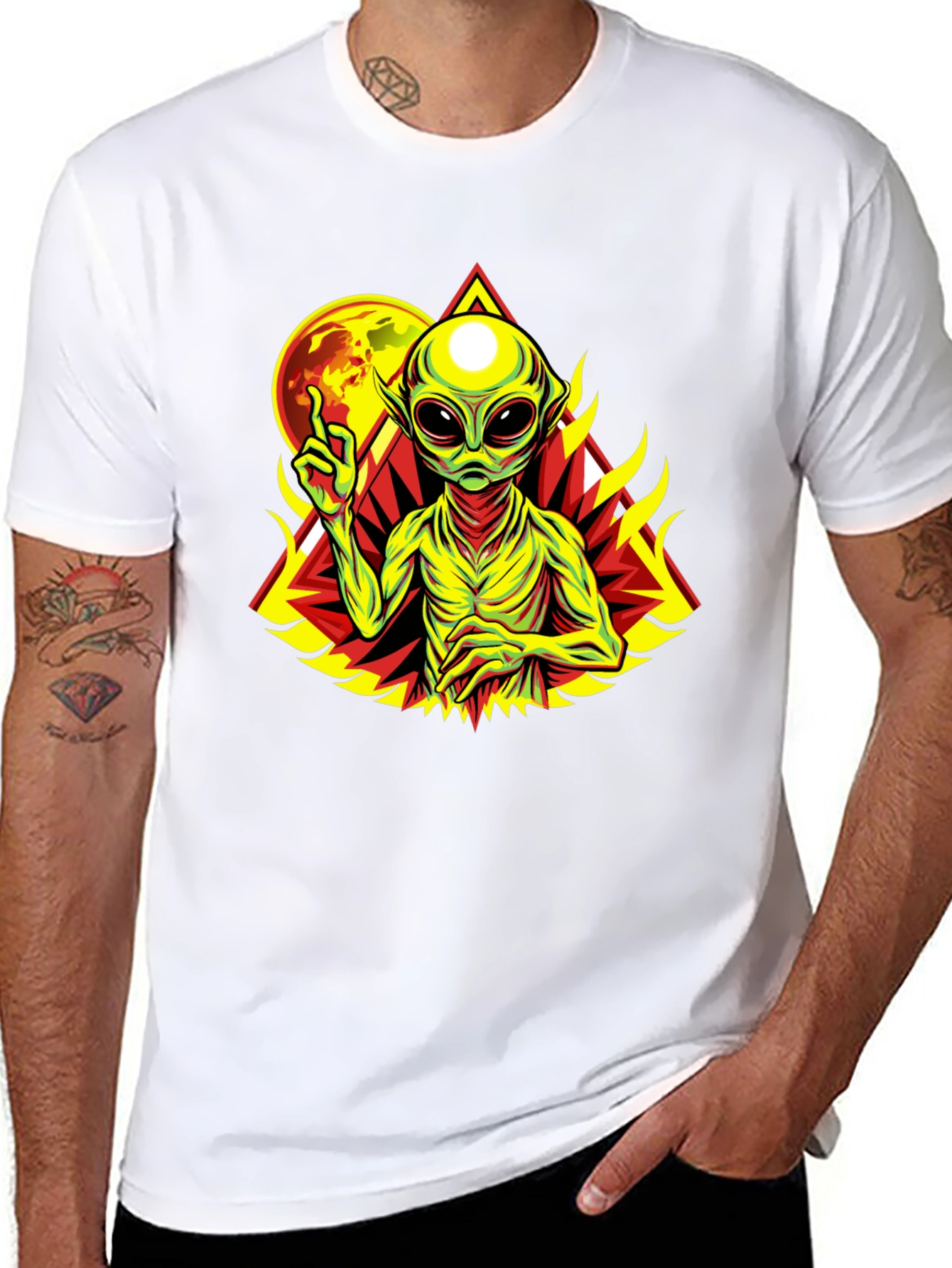 Alien Graphic Print Black T-Shirt