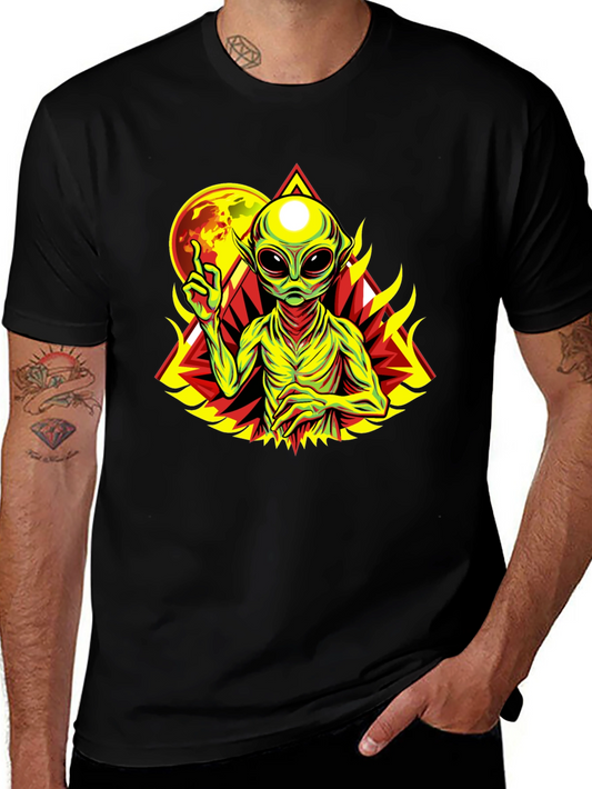 Alien Graphic Print Black T-Shirt