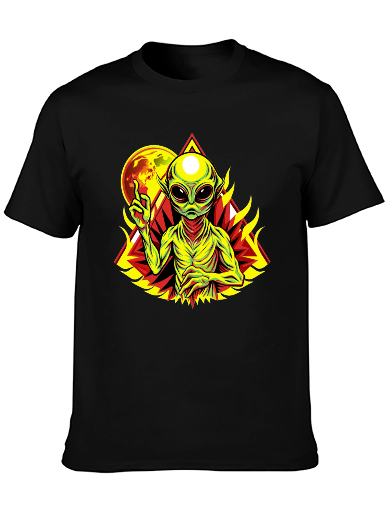 Alien Graphic Print Black T-Shirt