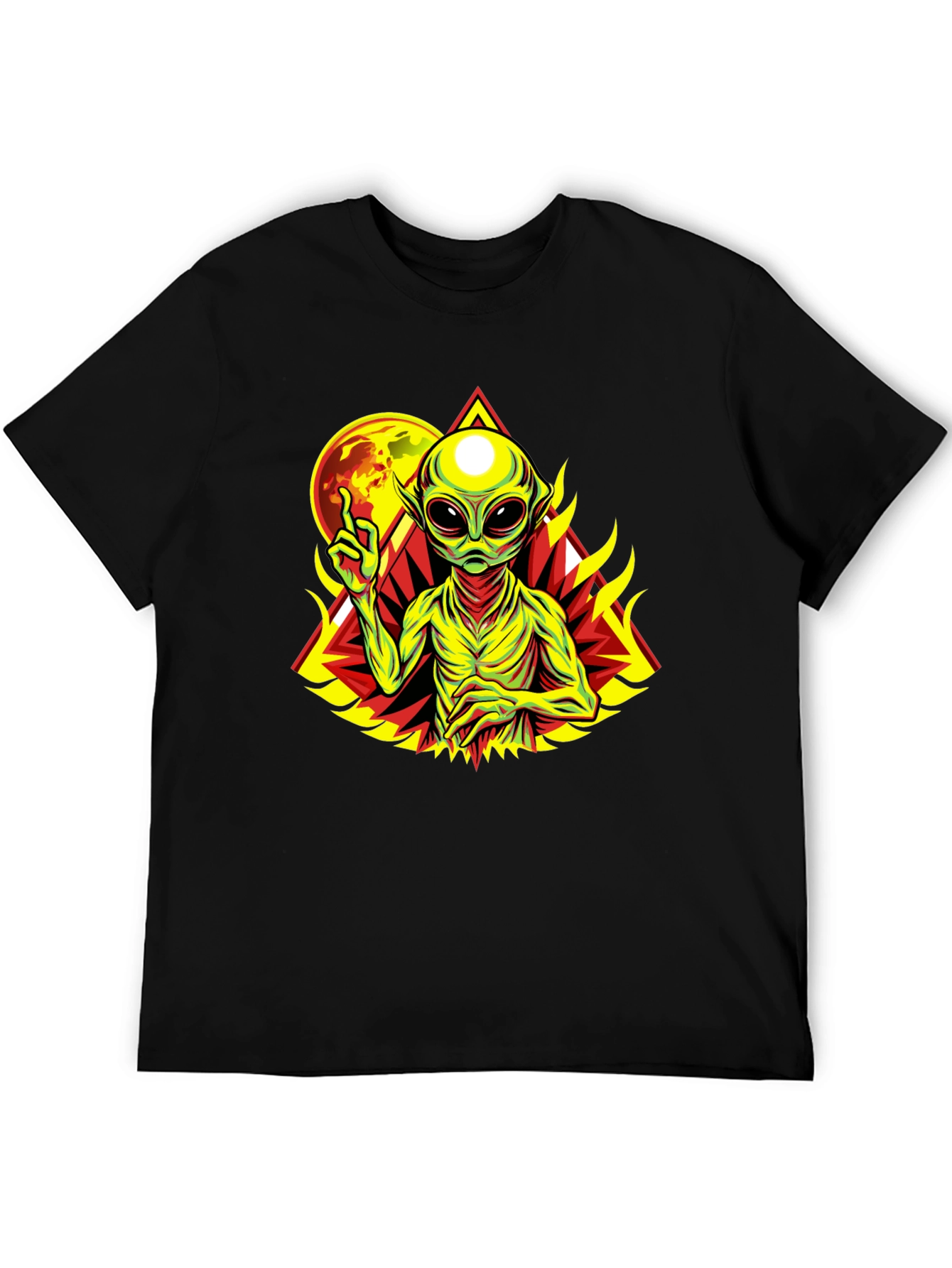 Alien Graphic Print Black T-Shirt