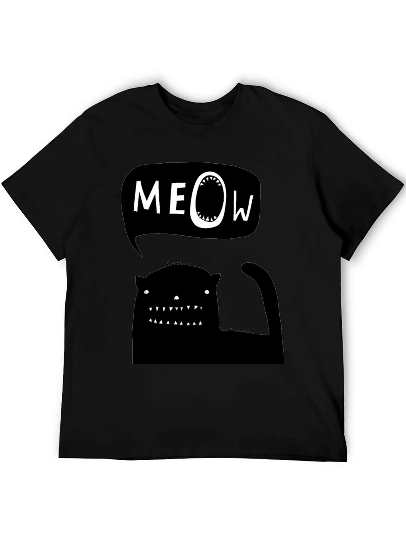 Meow Black Cat Graphic Tee