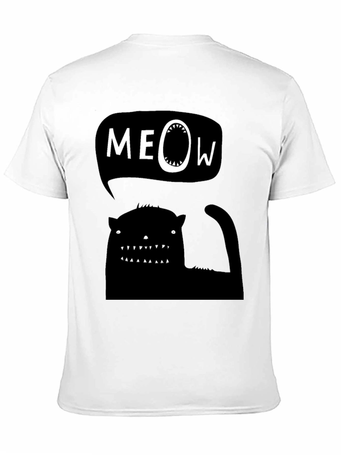 Meow Black Cat Graphic Tee