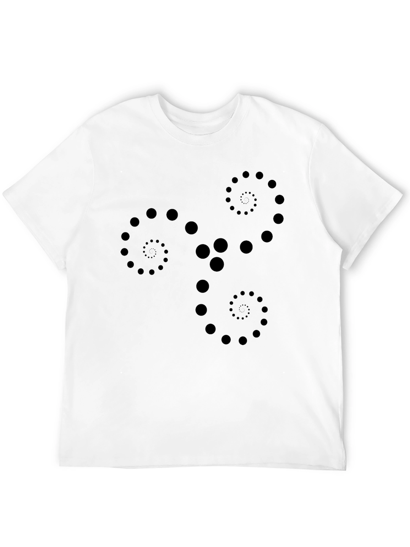 Abstract Dot Spiral Design Black T-Shirt