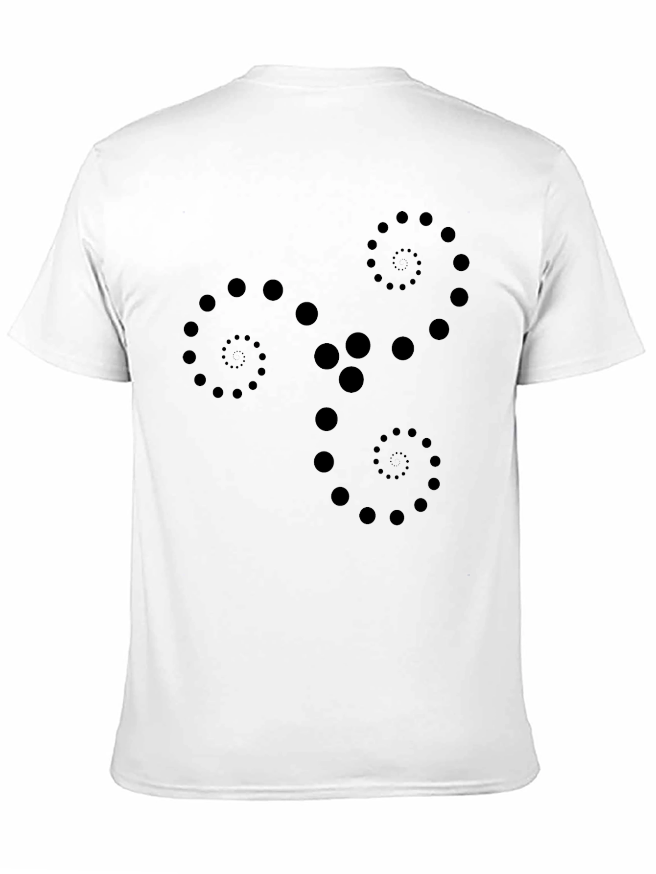 Abstract Dot Spiral Design Black T-Shirt