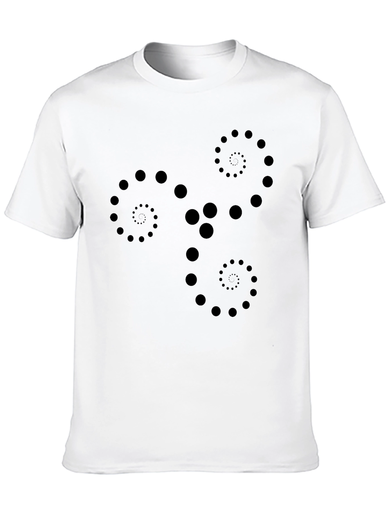 Abstract Dot Spiral Design Black T-Shirt