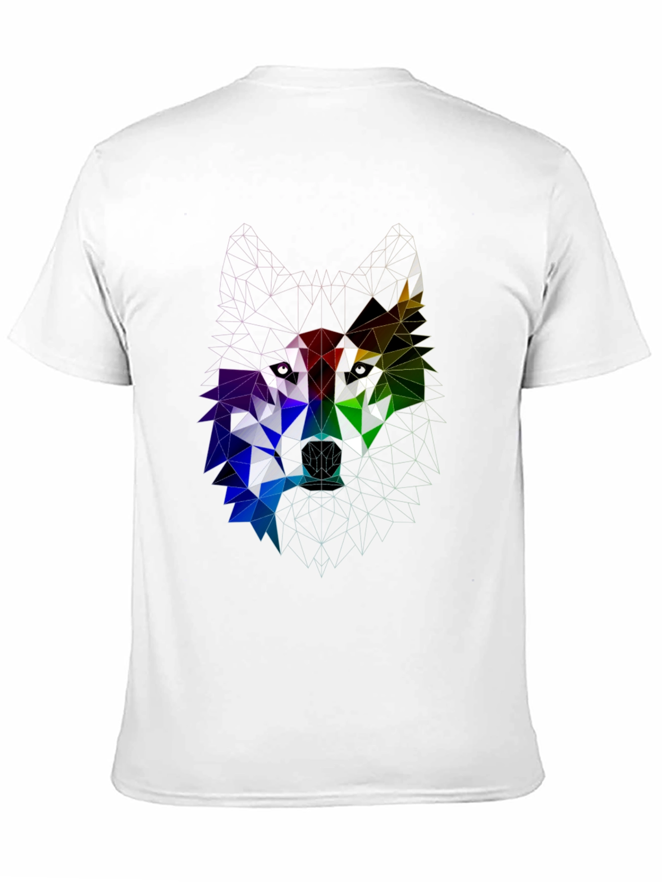 Geometric Wolf Head Graphic Tee - Bold Modern Design