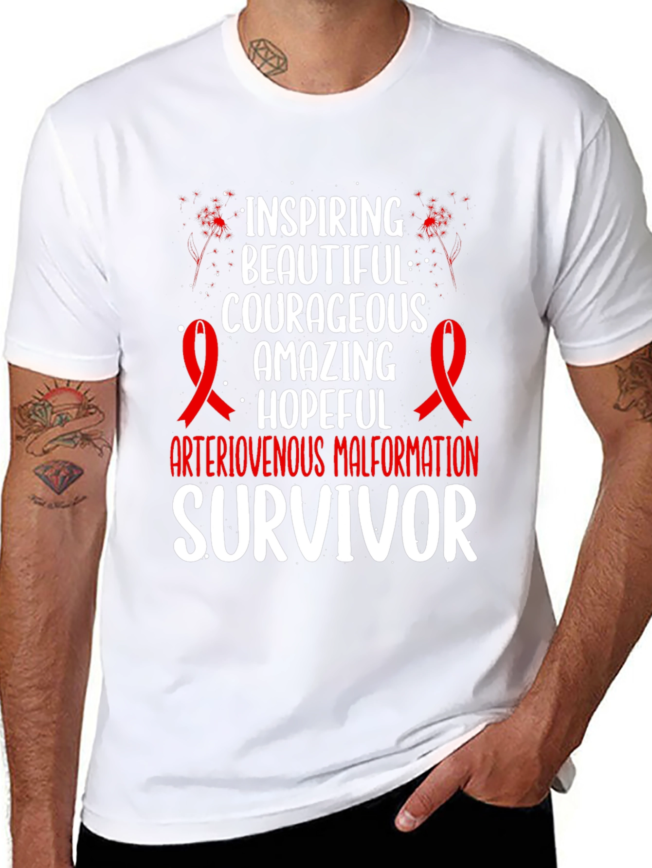 AVM Survivor T-Shirt - Inspiring Hopeful Courageous