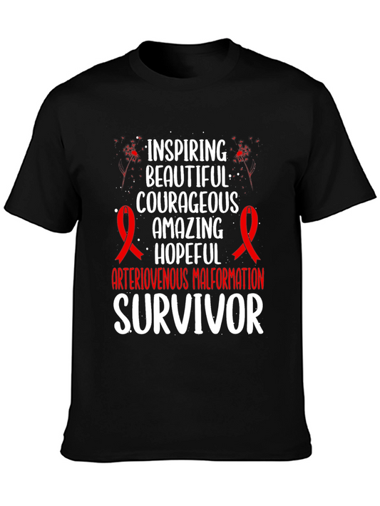 AVM Survivor T-Shirt - Inspiring Hopeful Courageous