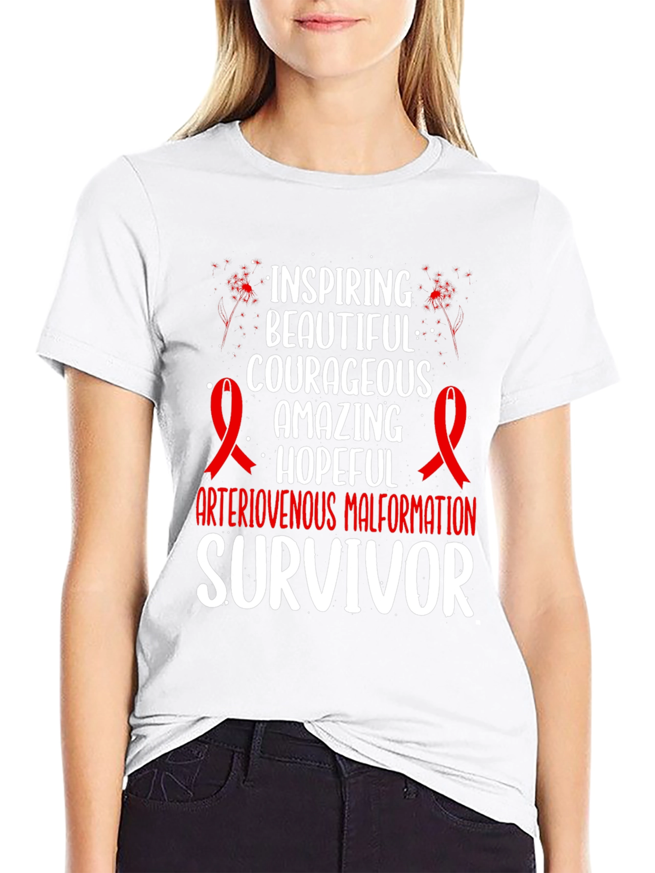 AVM Survivor T-Shirt - Inspiring Hopeful Courageous