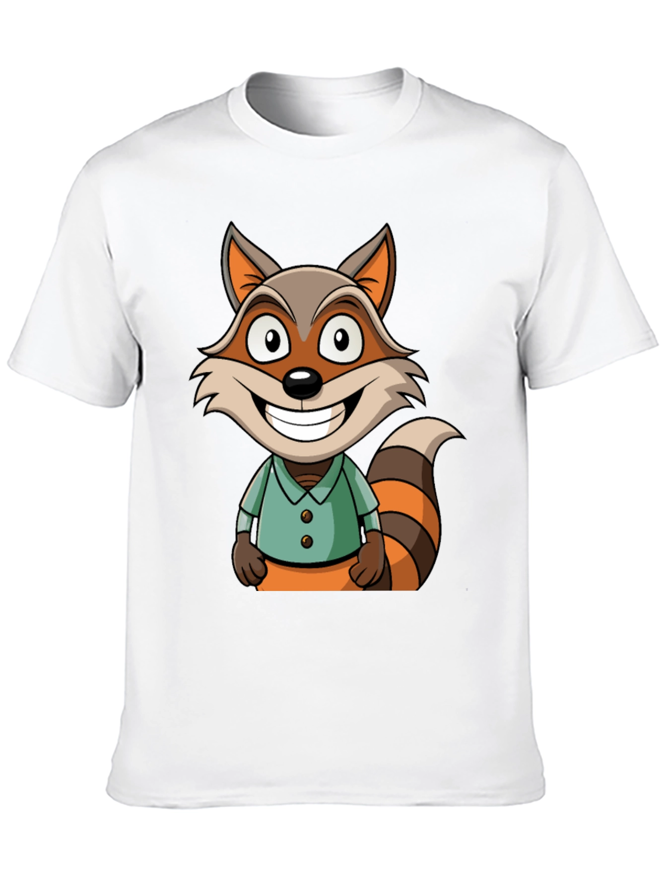 Cartoon Raccoon Graphic Tee - Fun Novelty T-Shirt