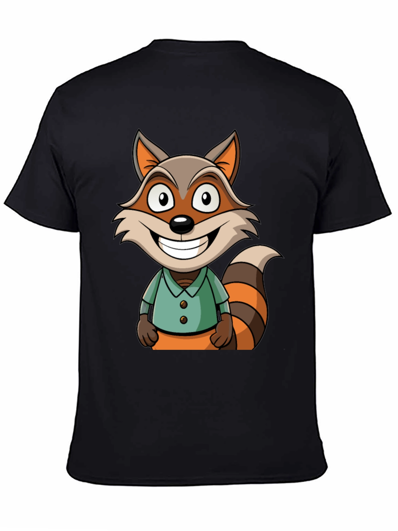 Cartoon Raccoon Graphic Tee - Fun Novelty T-Shirt