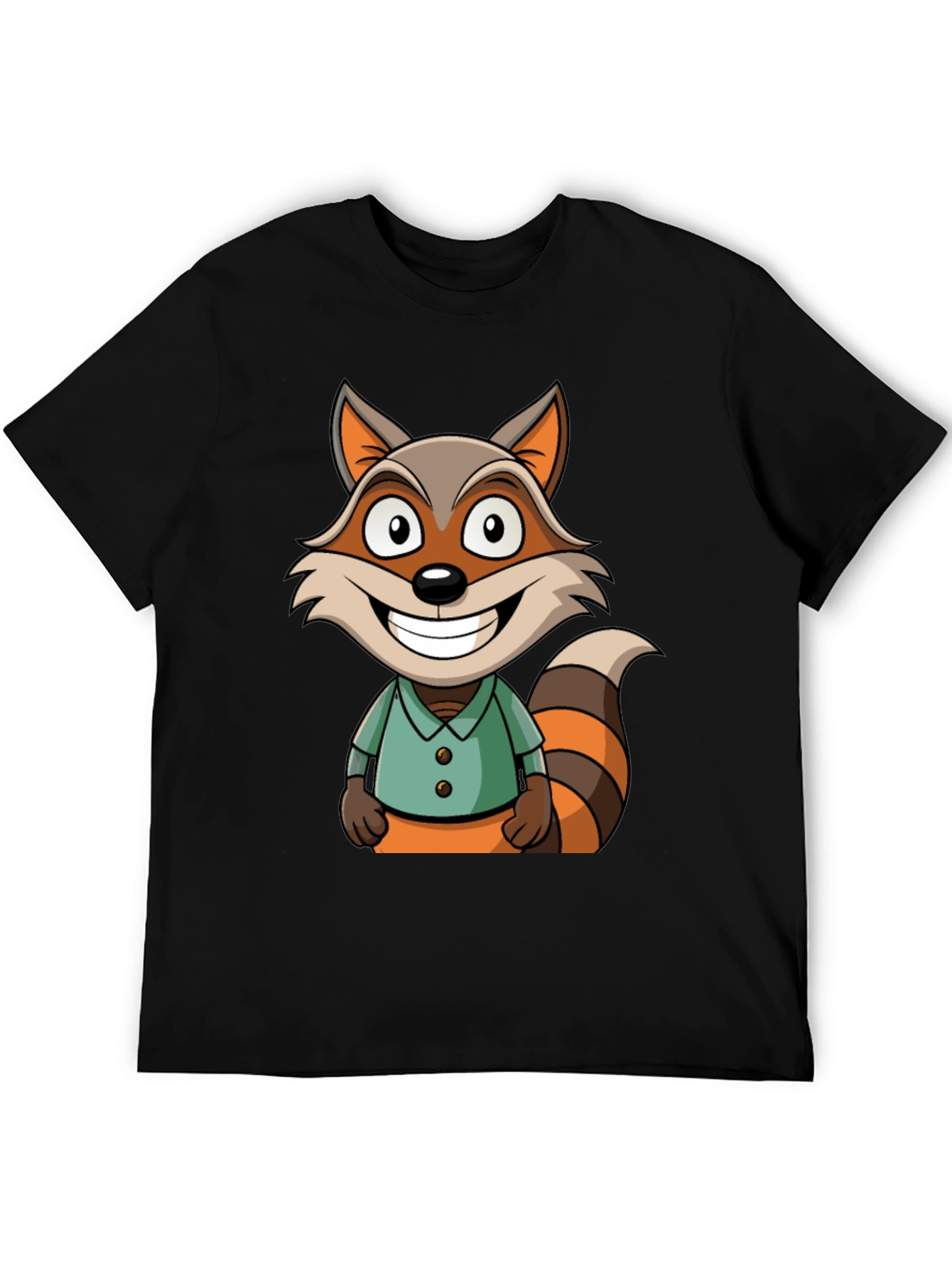 Cartoon Raccoon Graphic Tee - Fun Novelty T-Shirt