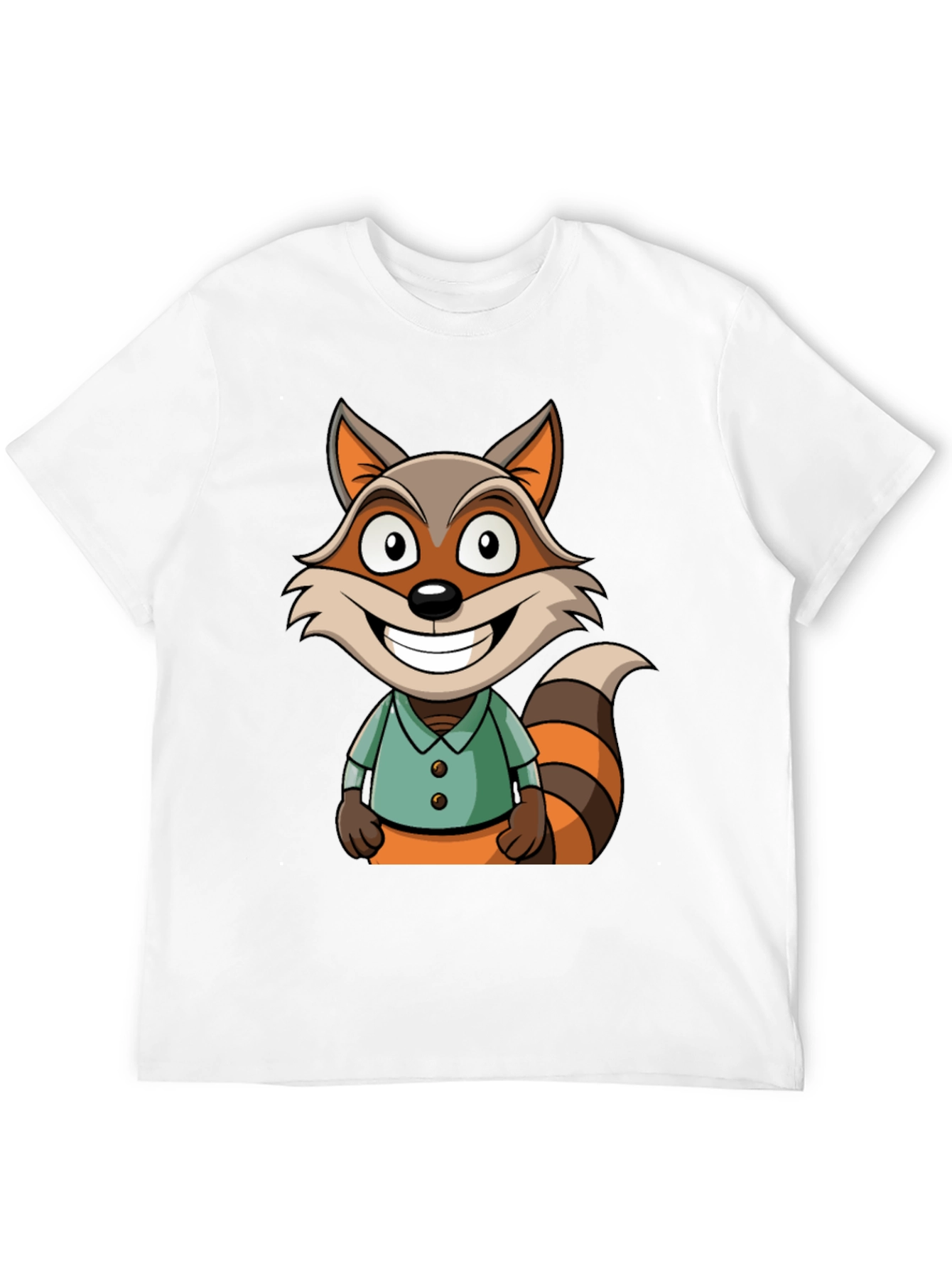 Cartoon Raccoon Graphic Tee - Fun Novelty T-Shirt