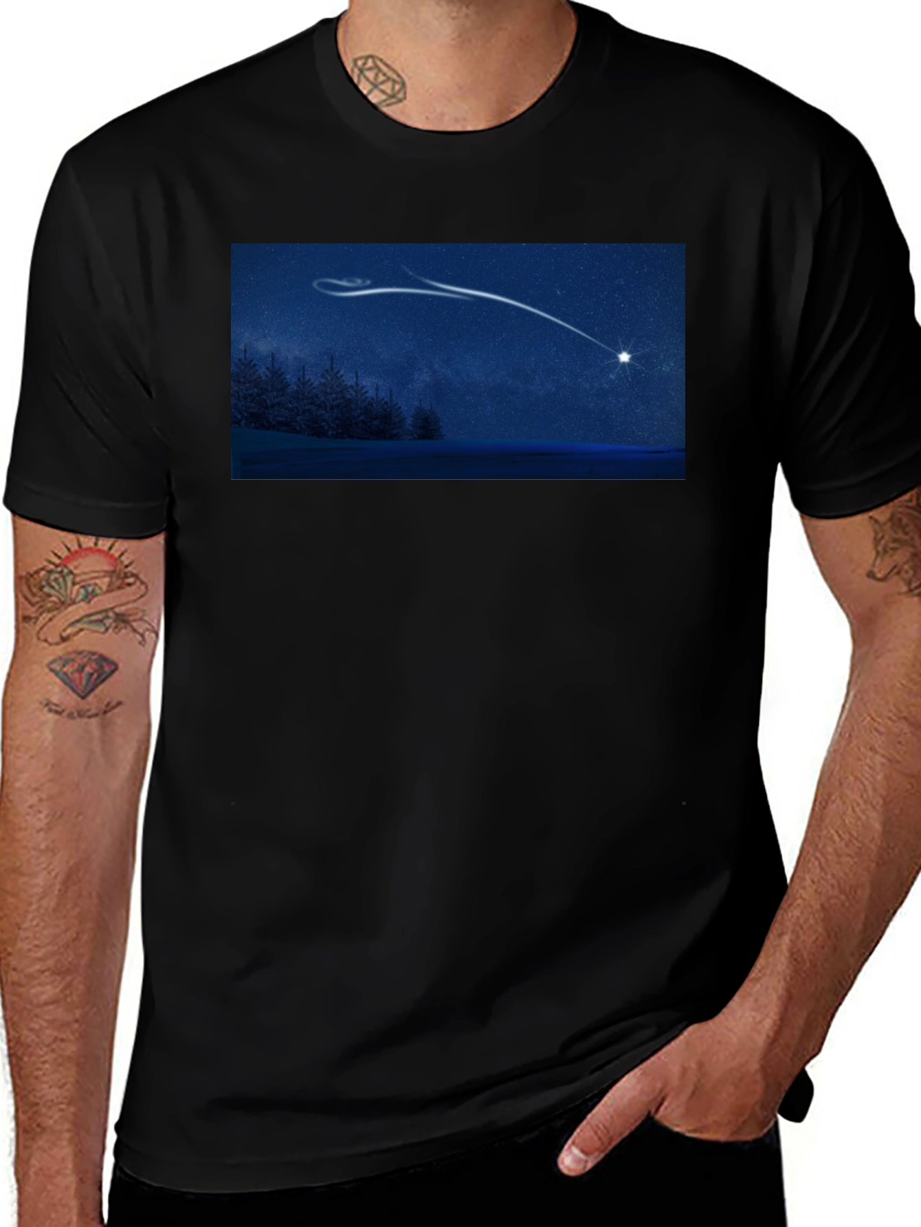 Night Sky Comet Graphic Tee