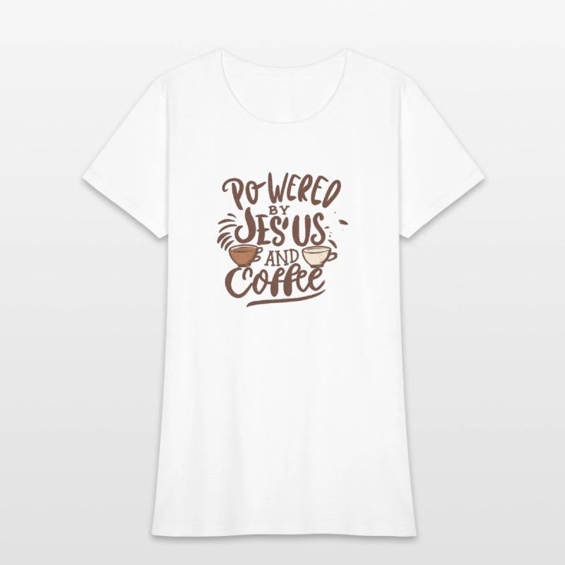 Powered By Jesus and Coffee -Christian Design
