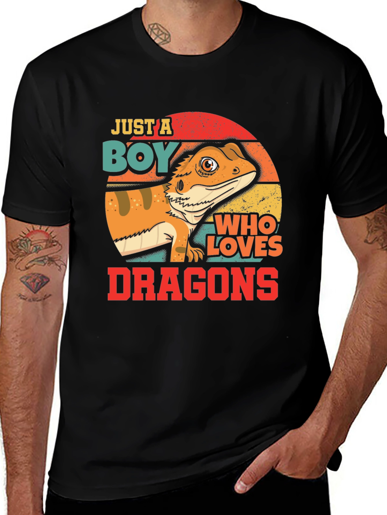 Boy Who Loves Dragons T-Shirt - Bearded Dragon Design