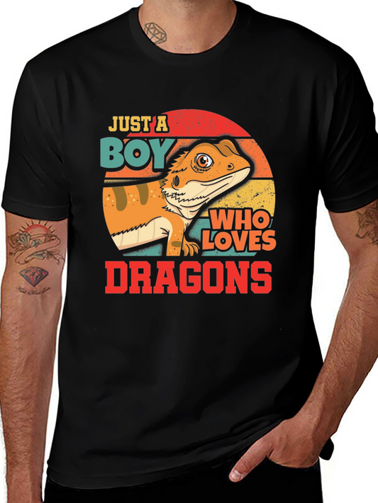 Boy Who Loves Dragons T-Shirt - Bearded Dragon Design