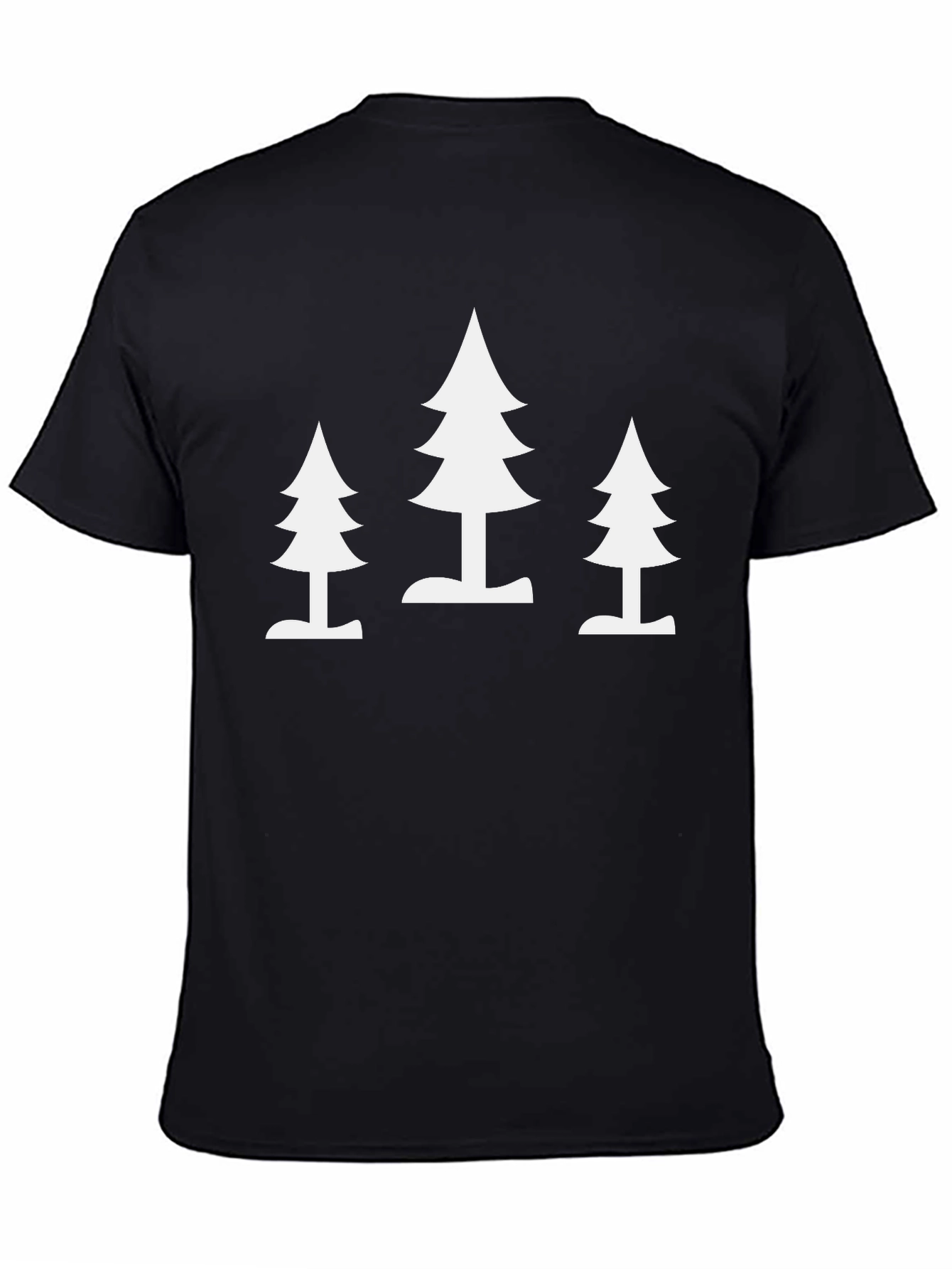 Minimalist Tree Print Black T-Shirt