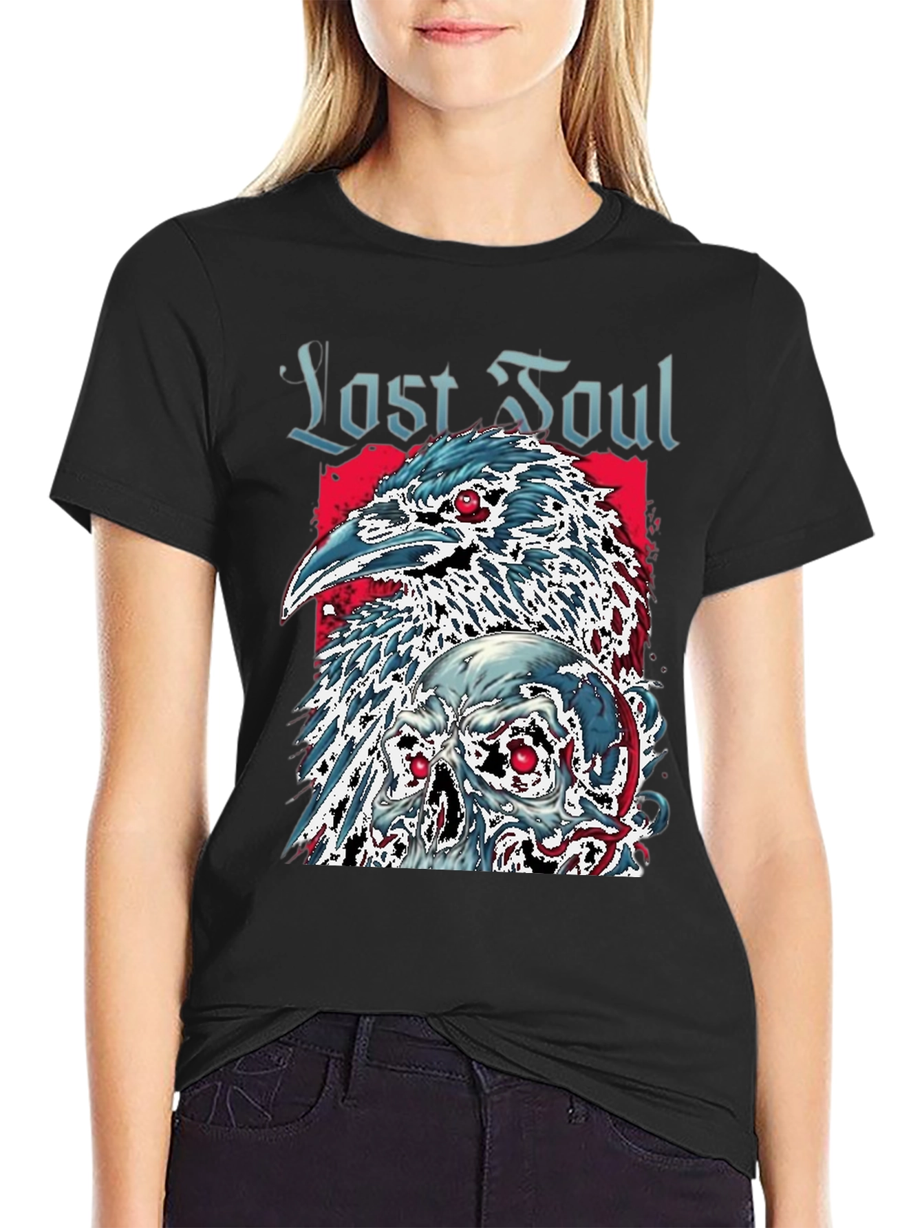 Last Soul Crow & Skull Graphic Tee