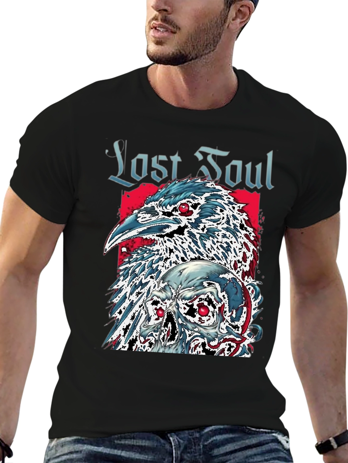 Last Soul Crow & Skull Graphic Tee