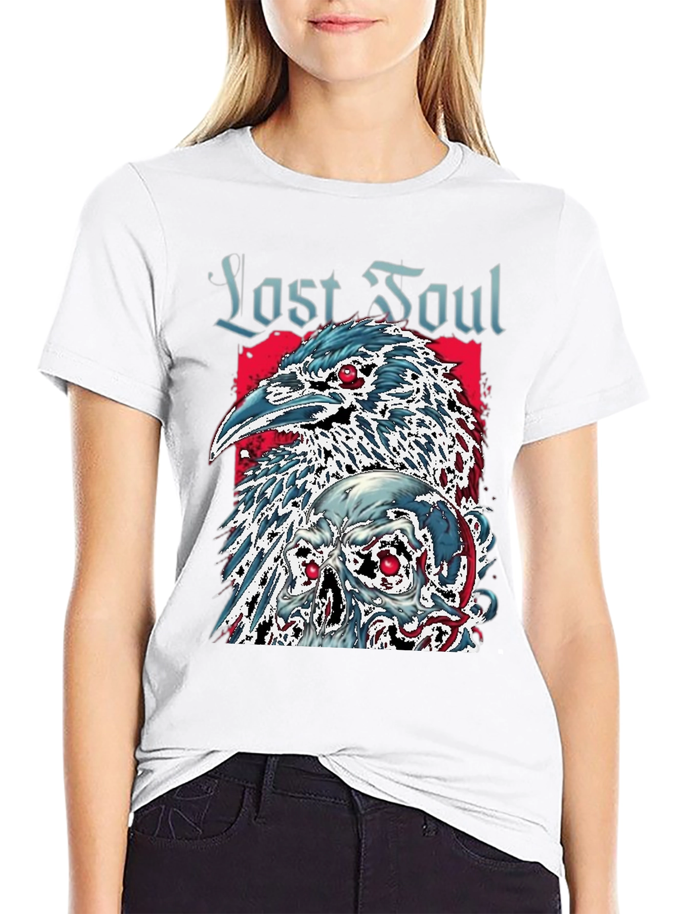 Last Soul Crow & Skull Graphic Tee