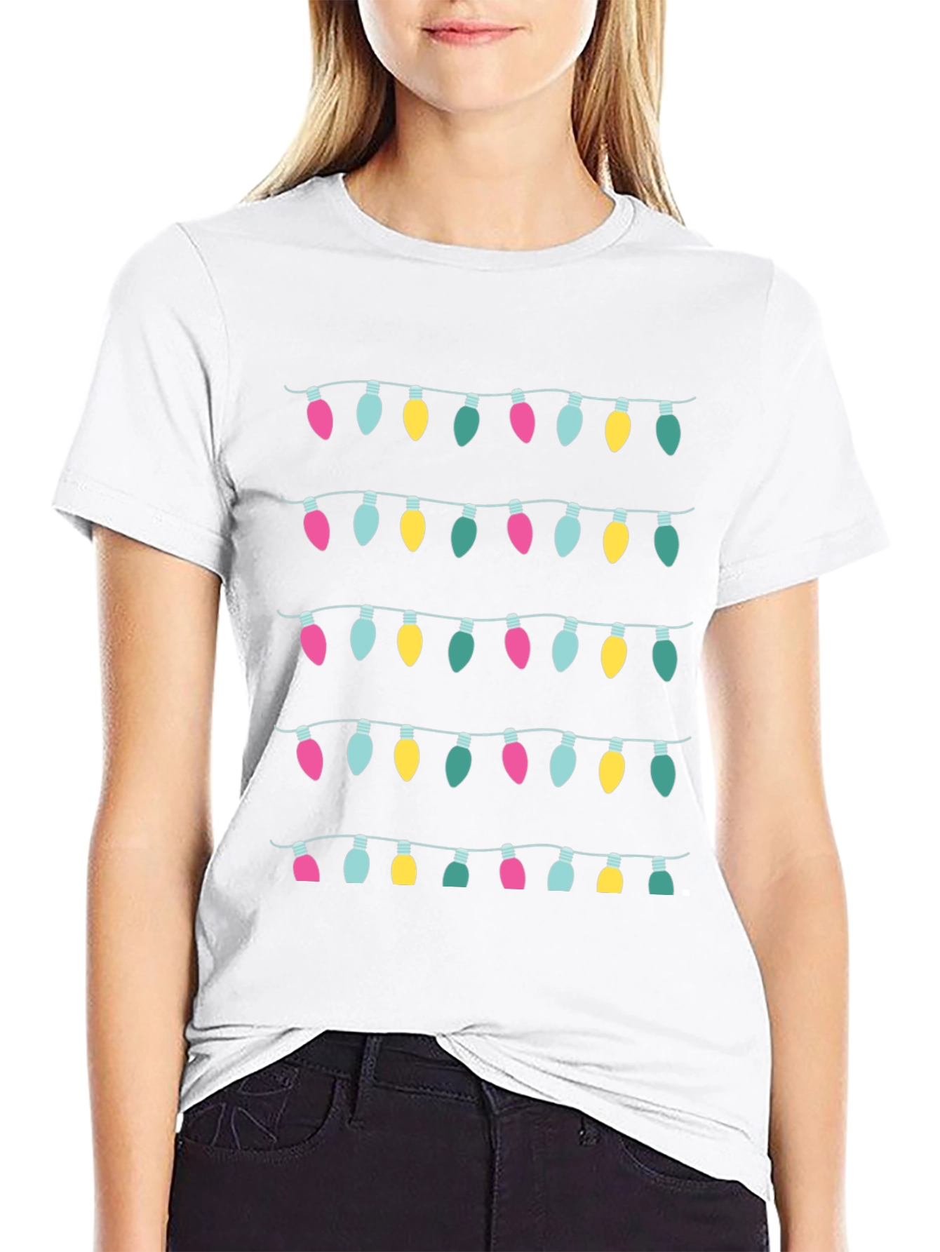 Holiday Lights Graphic Tee - Festive Christmas Shirt