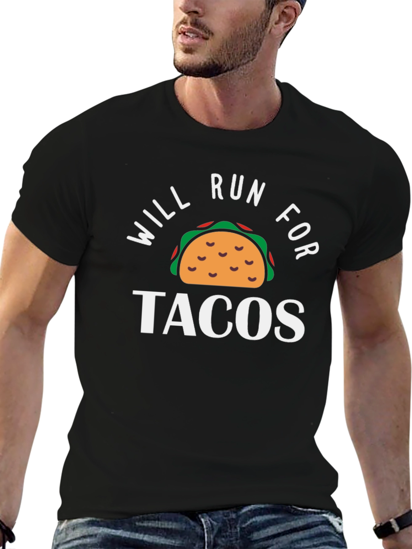 Will Run for Tacos Funny Graphic T-Shirt