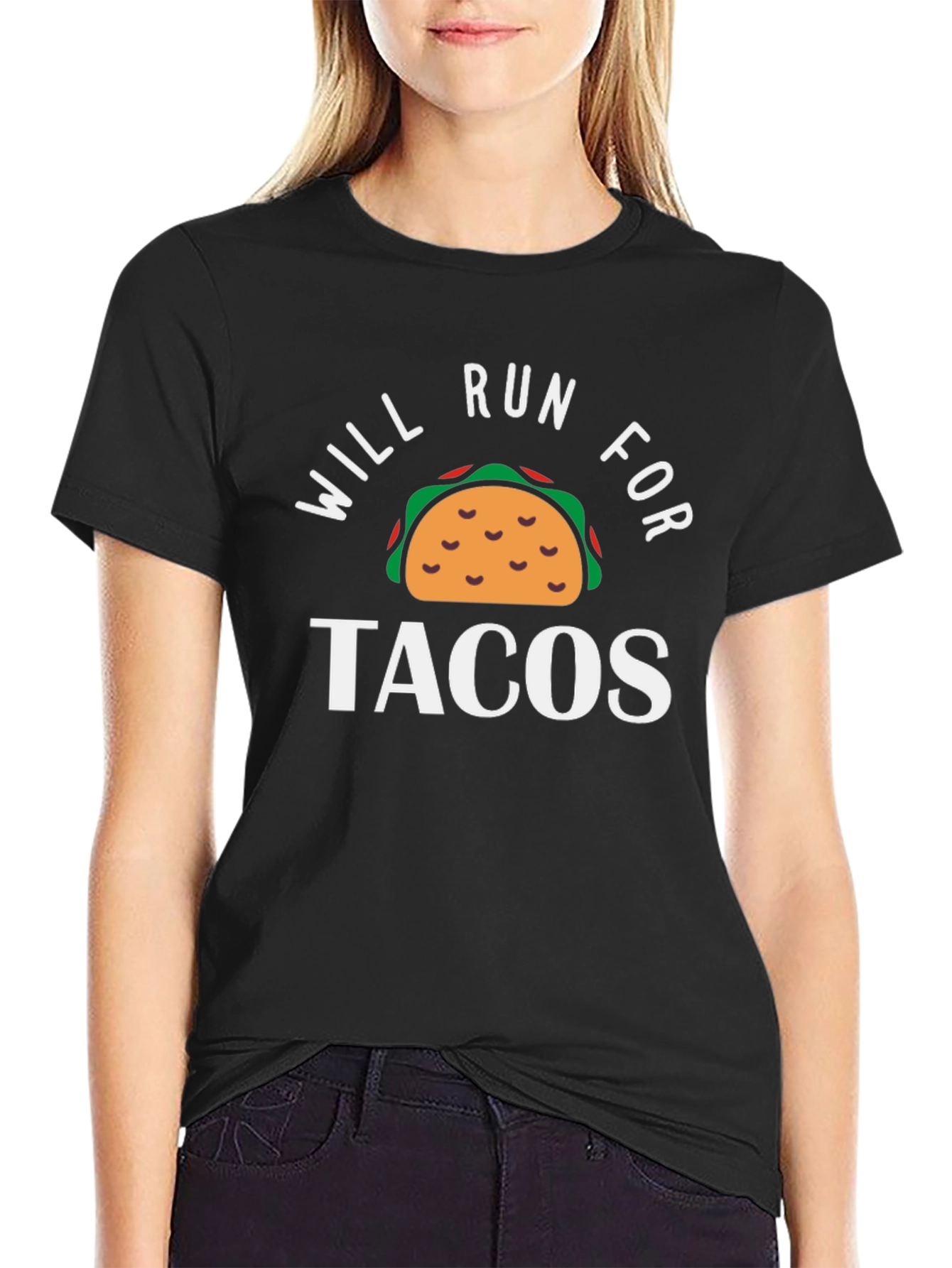 Will Run for Tacos Funny Graphic T-Shirt