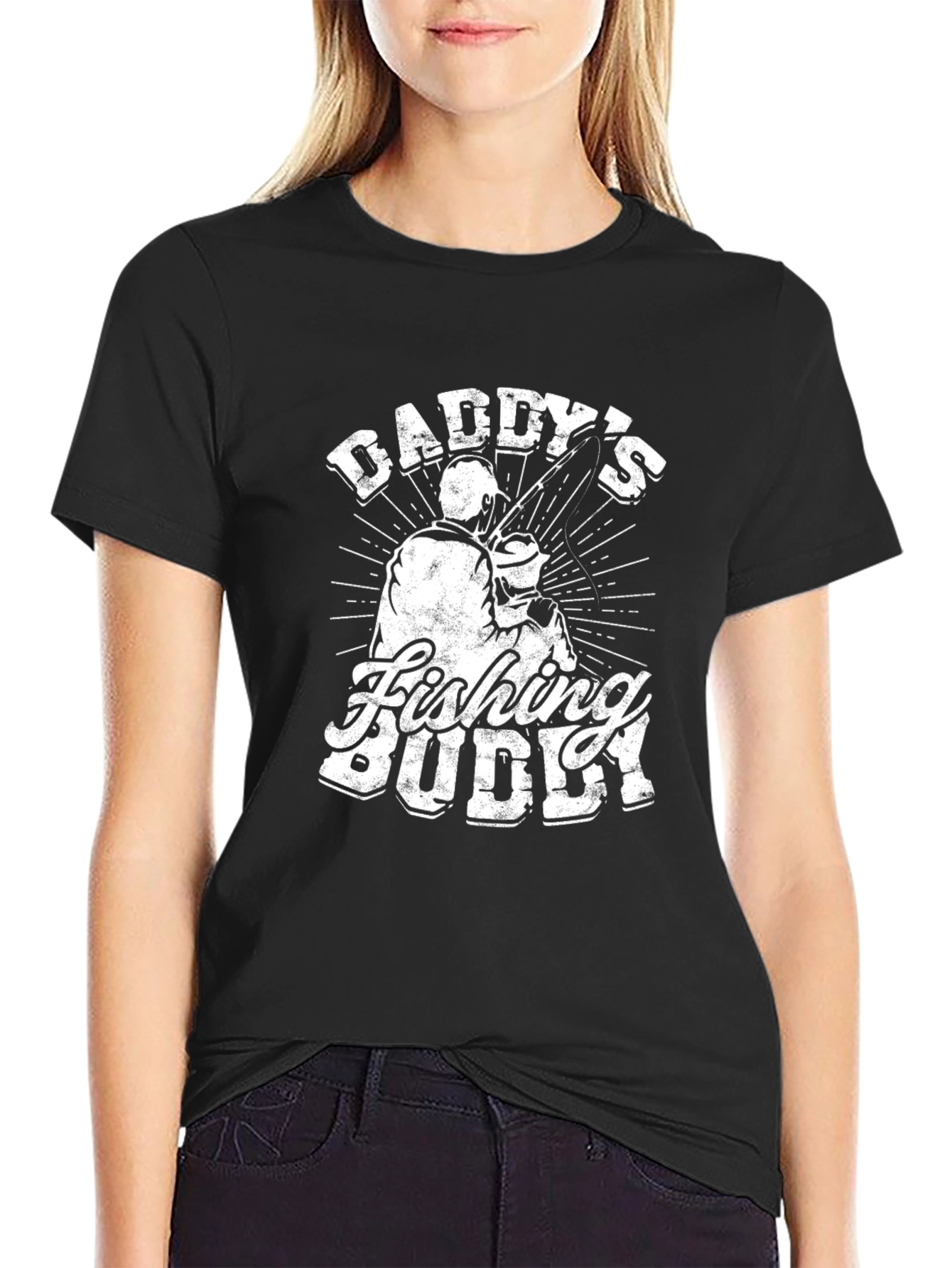 Daddys Fishing Buddy Black T-Shirt