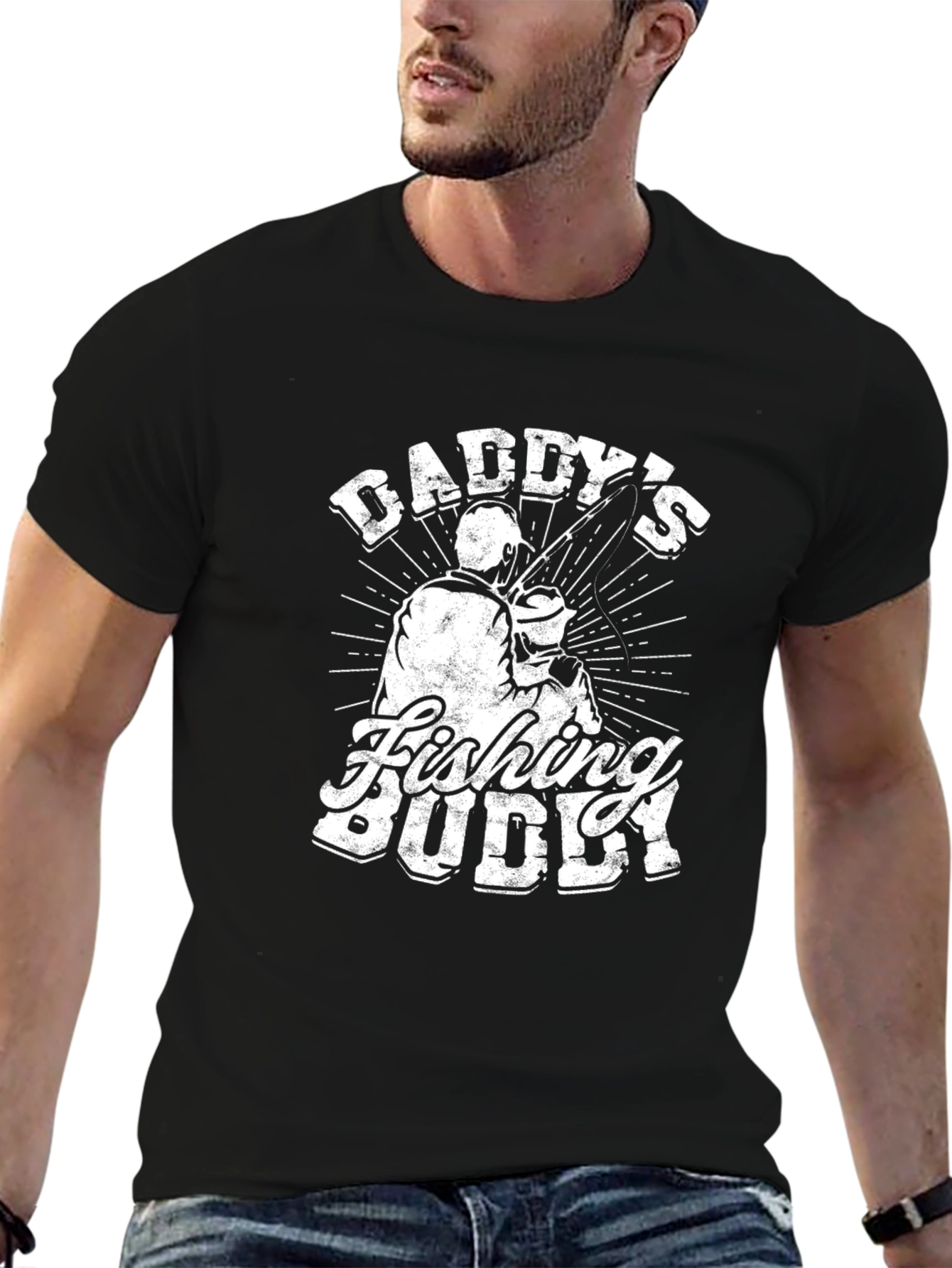 Daddys Fishing Buddy Black T-Shirt
