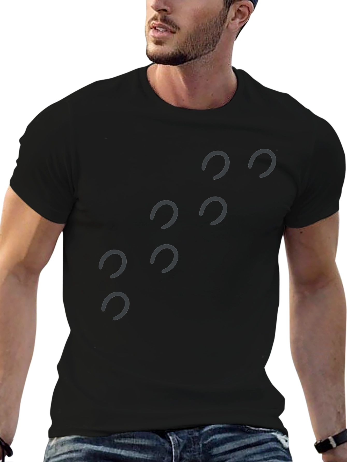 Minimalist Horseshoe Graphic Tee - Black