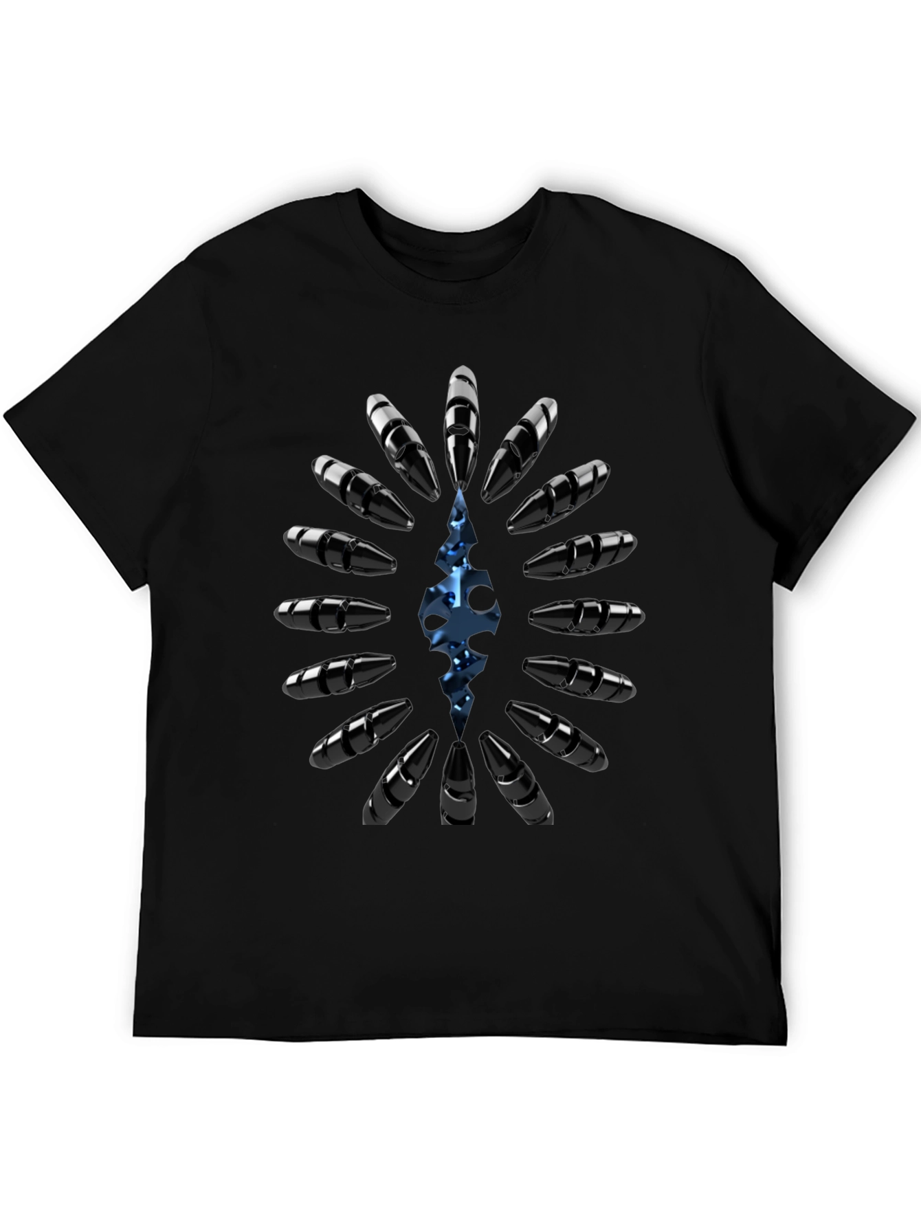 Edgy Graphic Tee - Bullet & Blue Design