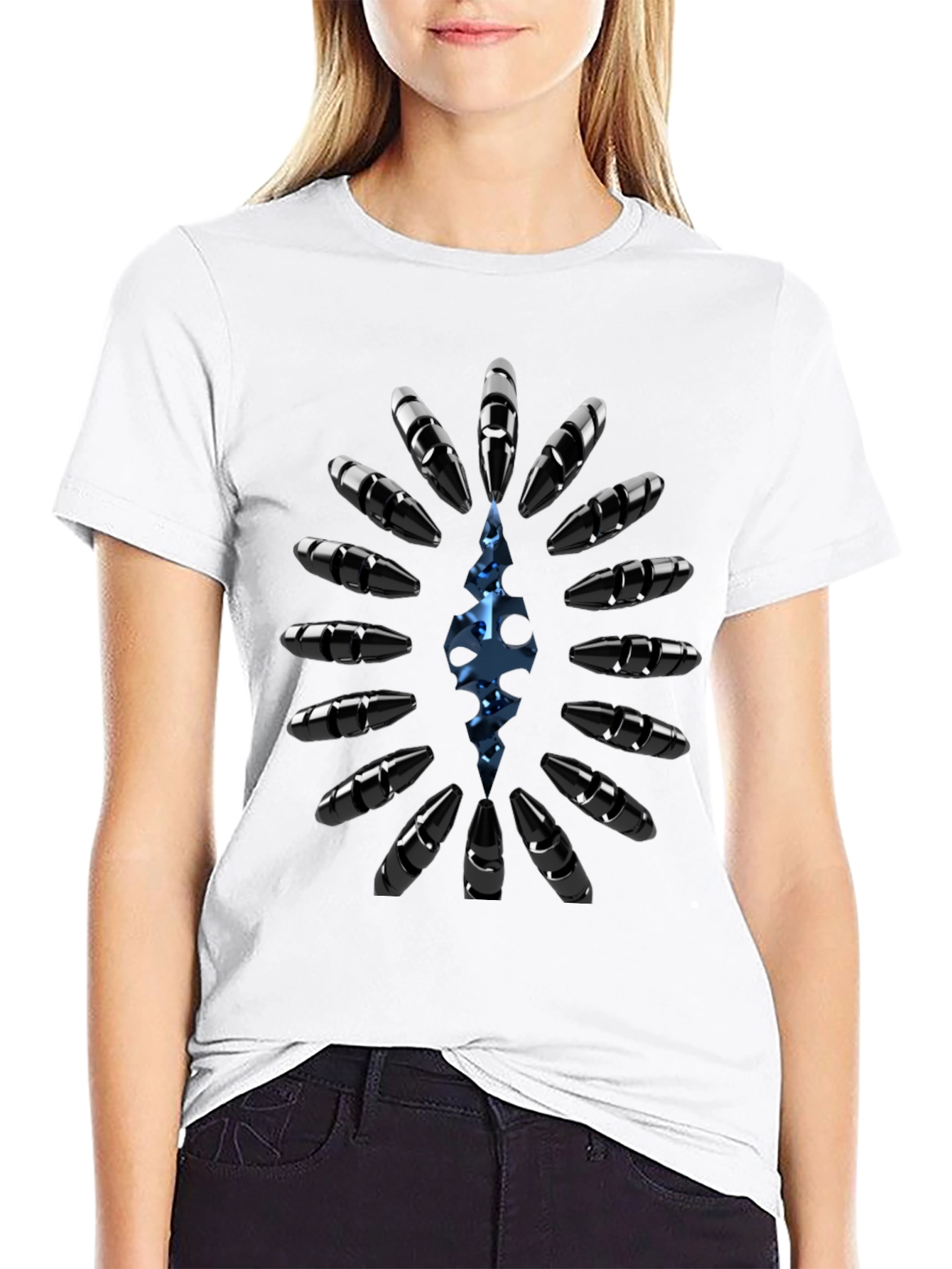 Edgy Graphic Tee - Bullet & Blue Design