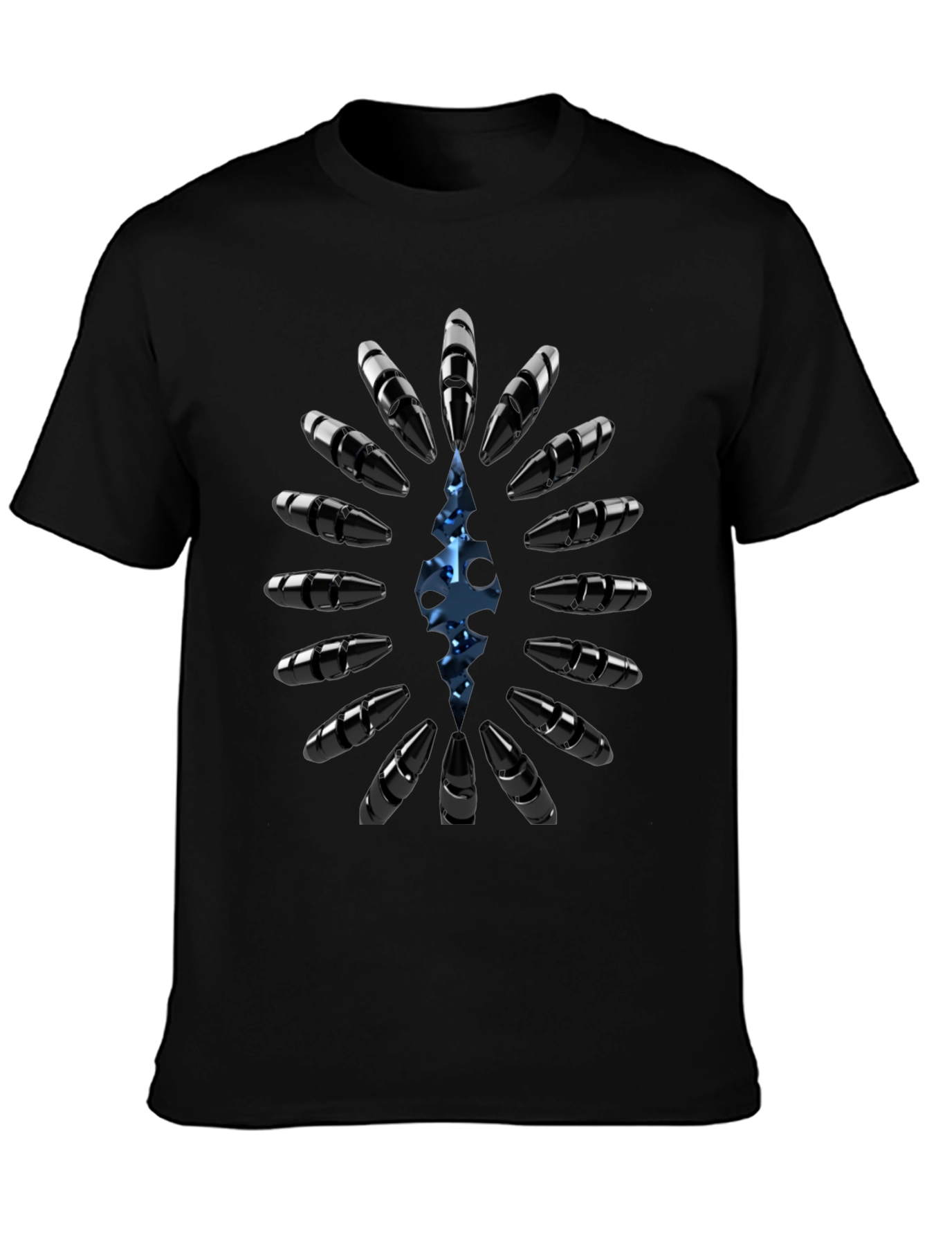 Edgy Graphic Tee - Bullet & Blue Design