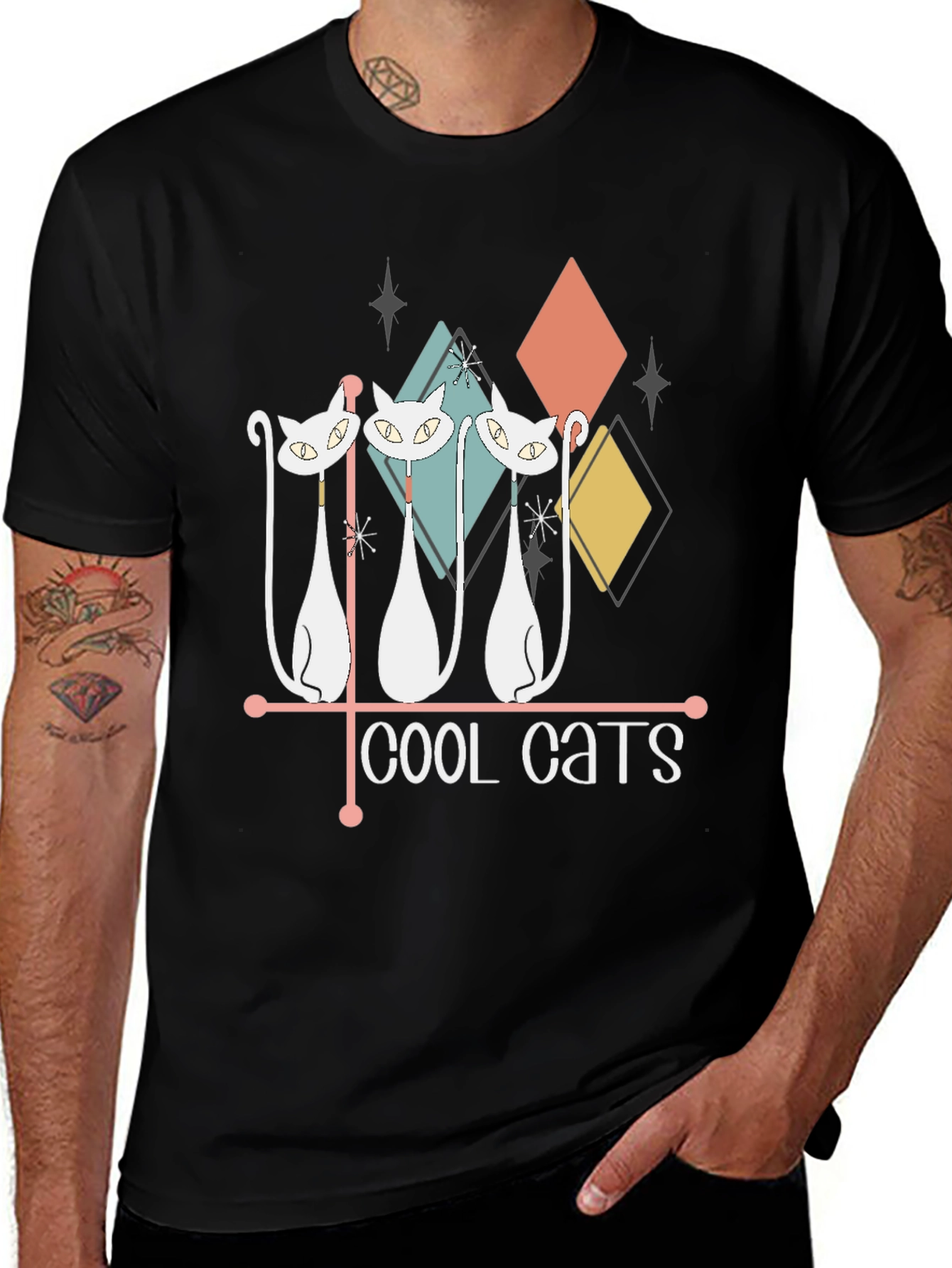Cool Cats Graphic Tee - Retro Style