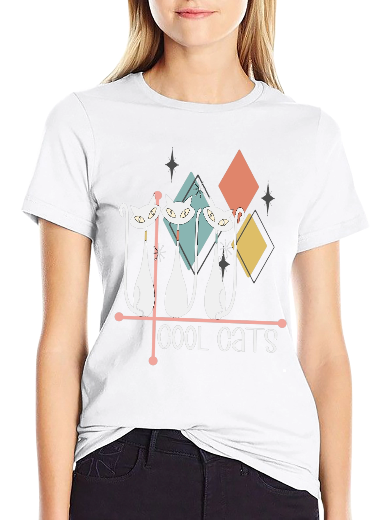 Cool Cats Graphic Tee - Retro Style