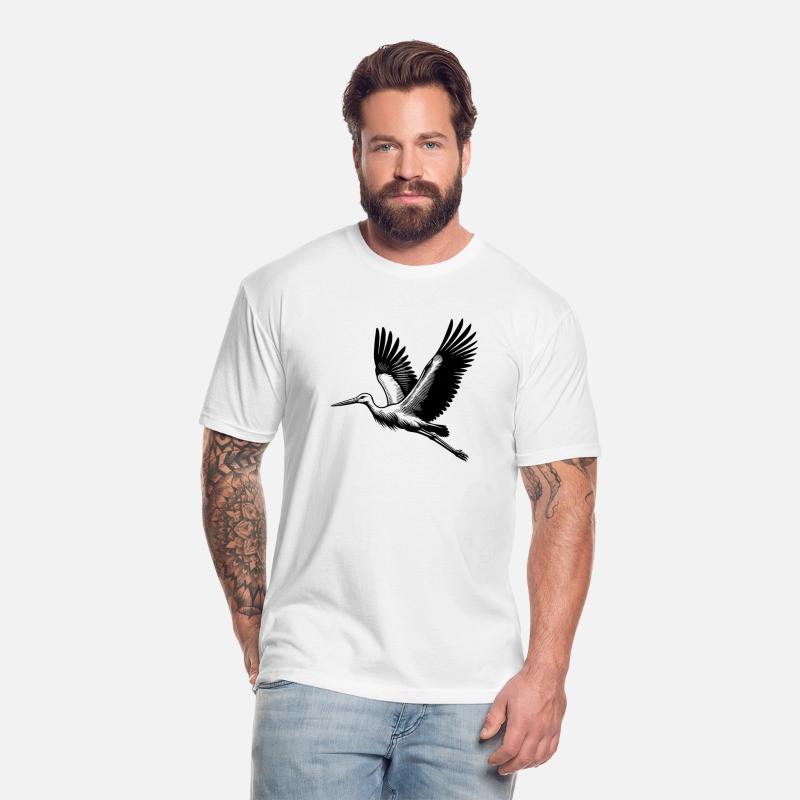 Pretty Flying Stork Bird