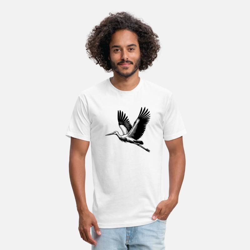 Pretty Flying Stork Bird