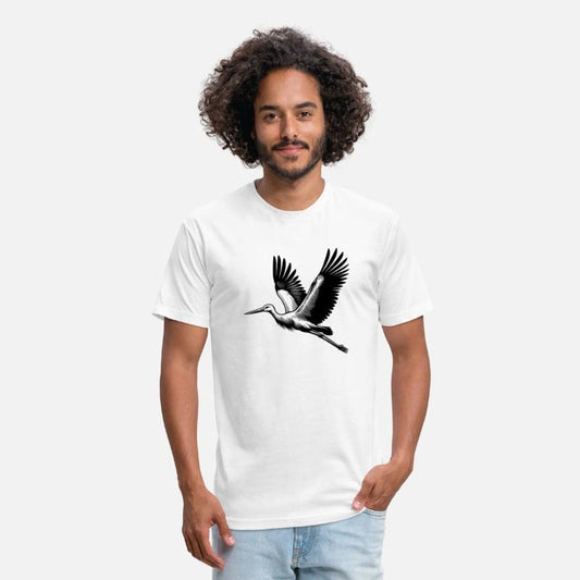 Pretty Flying Stork Bird