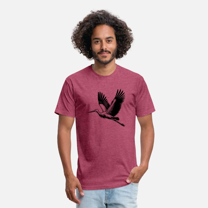 Pretty Flying Stork Bird