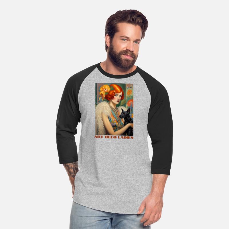 Pretty Red-Headed Flapper and Her Dog, Art Deco