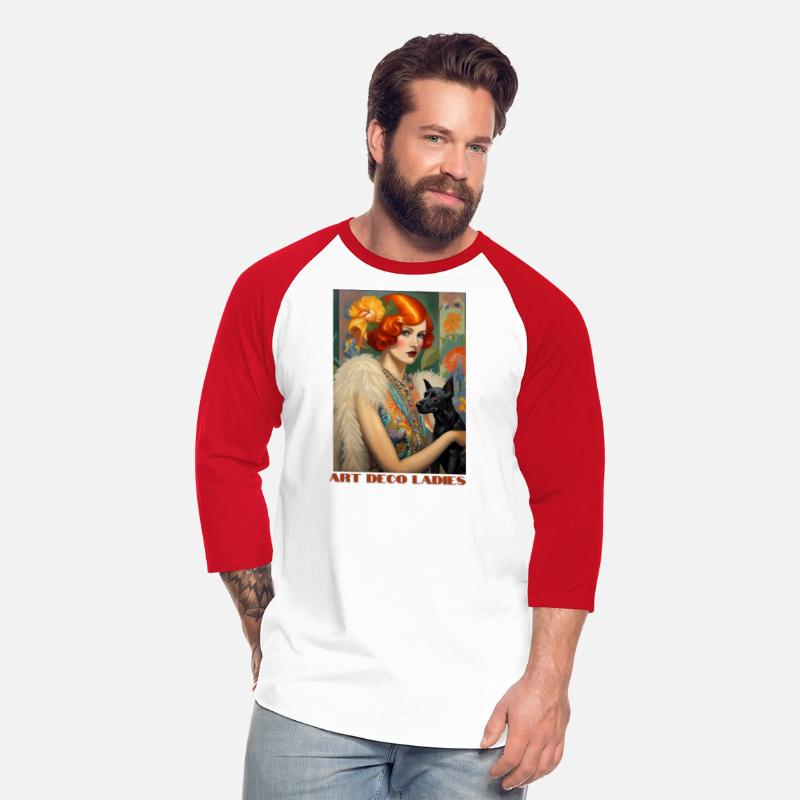 Pretty Red-Headed Flapper and Her Dog, Art Deco